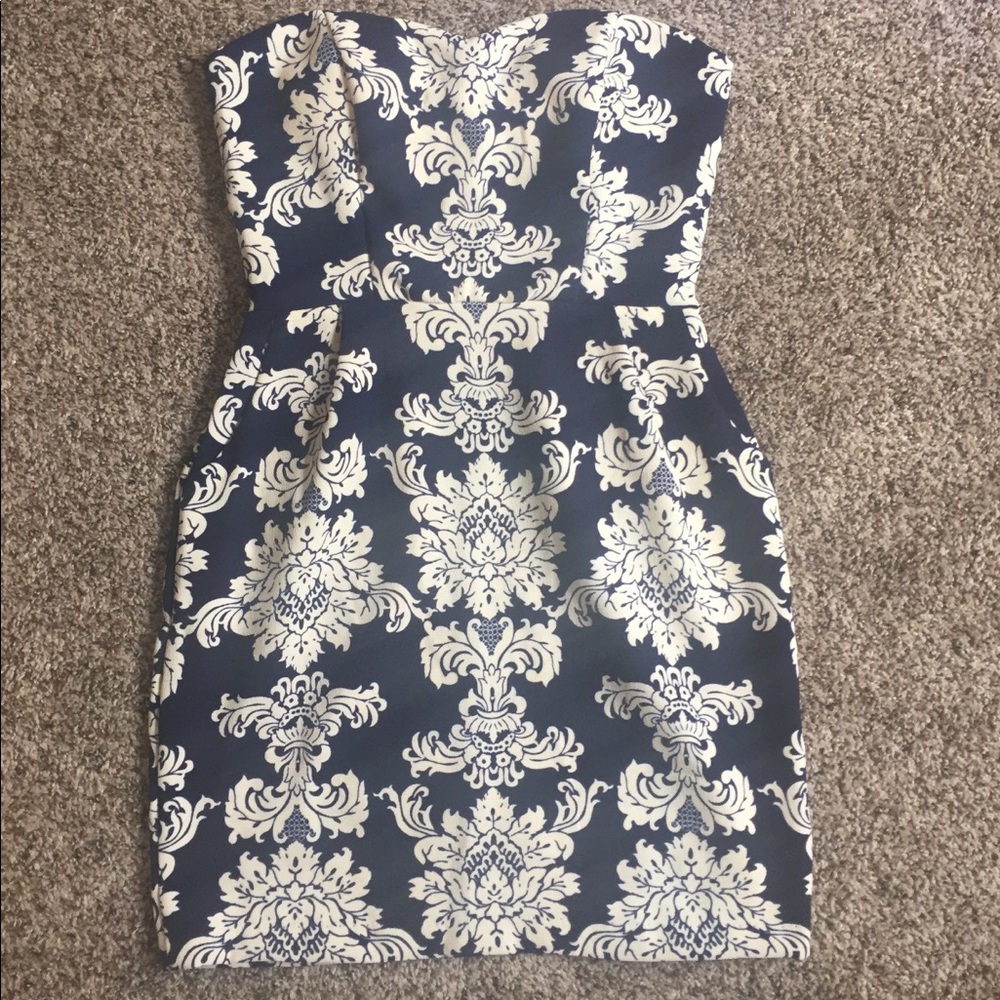 Navy Blue & Cream Dress NWOT Christmas Dress